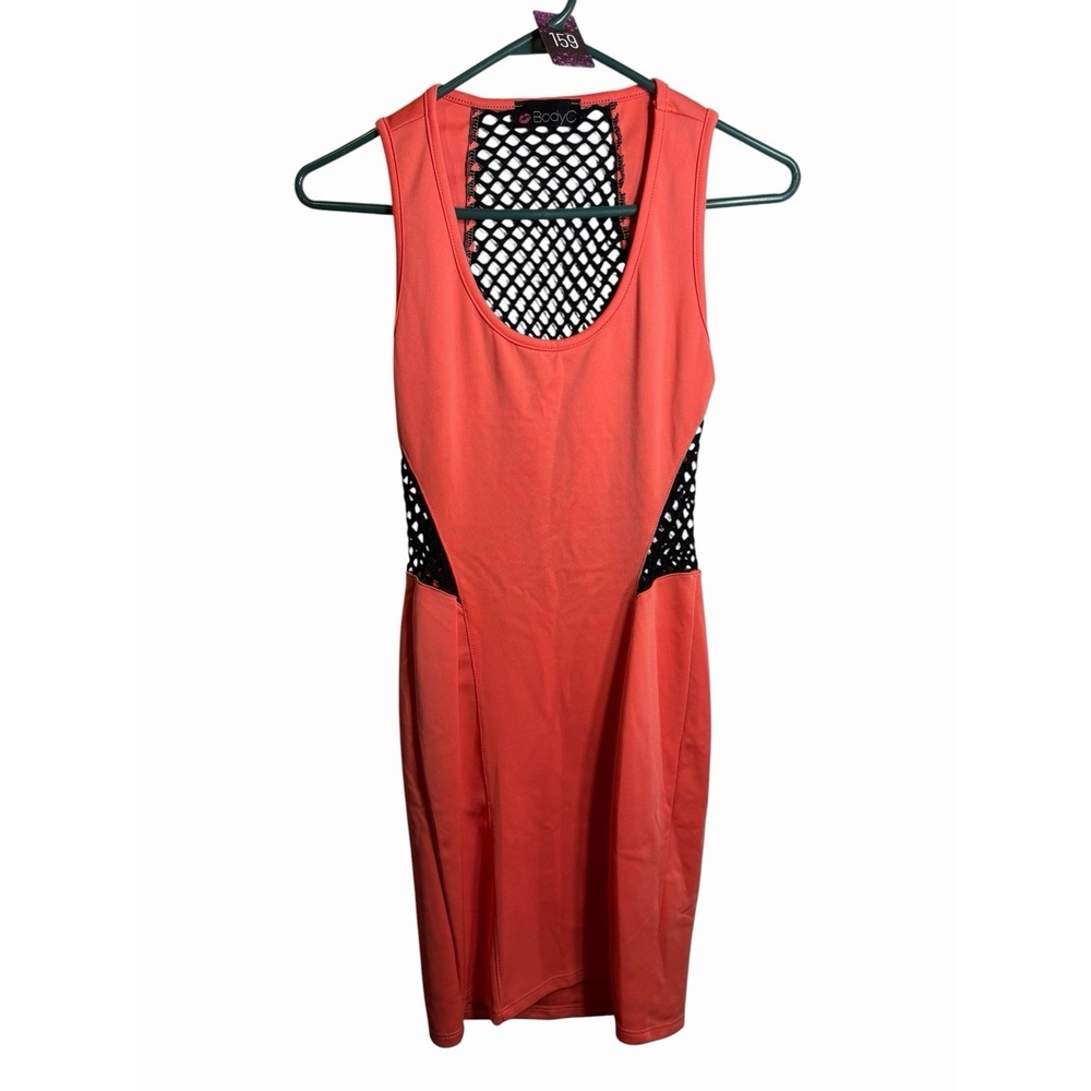body c juniors net back sleeveless tank top dress size small